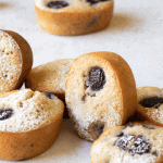Small cakes with black cherries