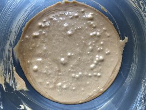 Raw cookie mixture in a bowl
