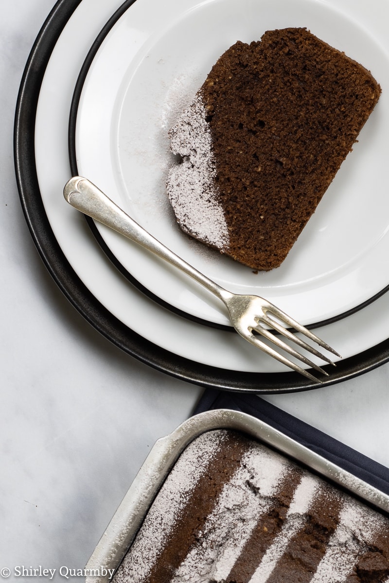 Slice of chocolate cake