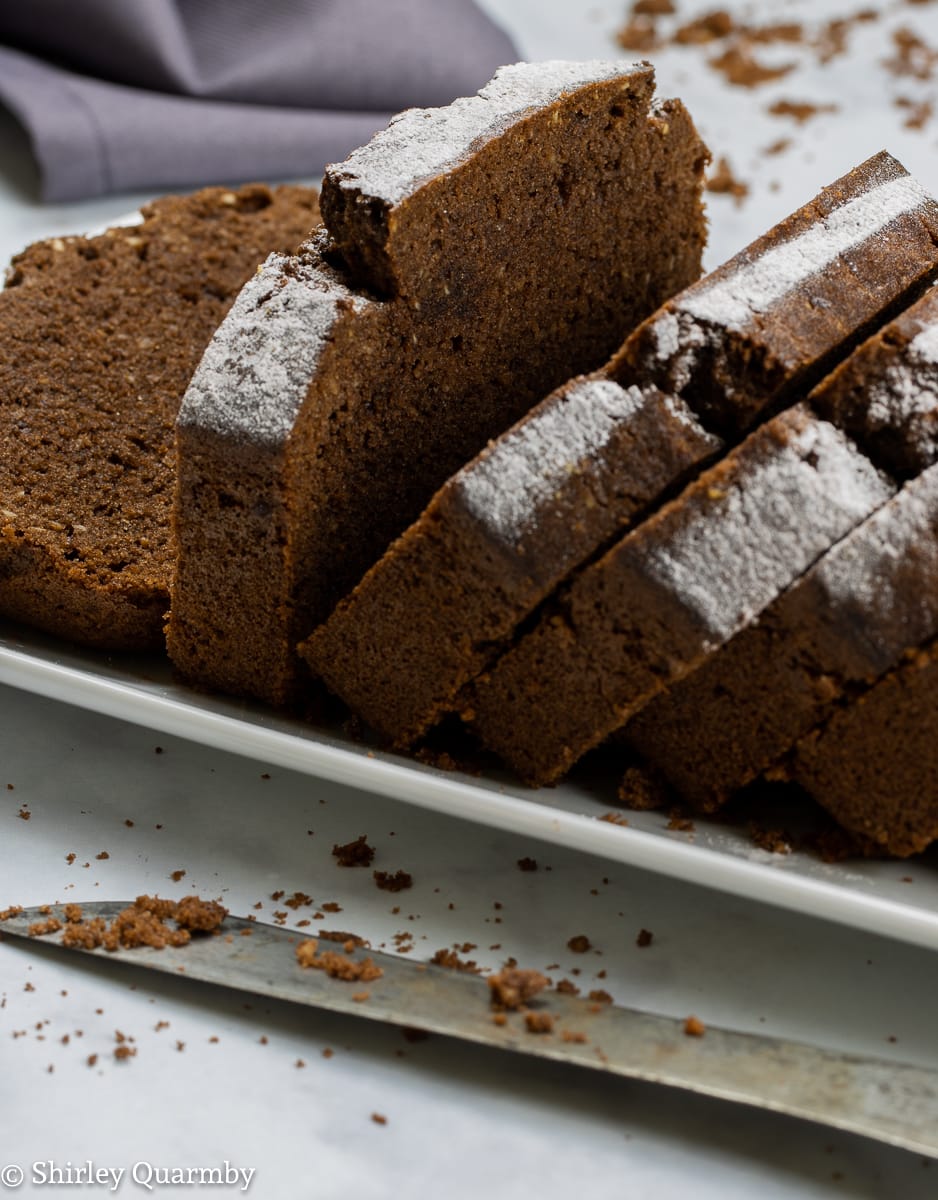 Slices of chocolate cake